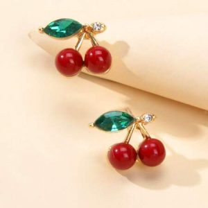 Cherry Stud Earrings Multicolor